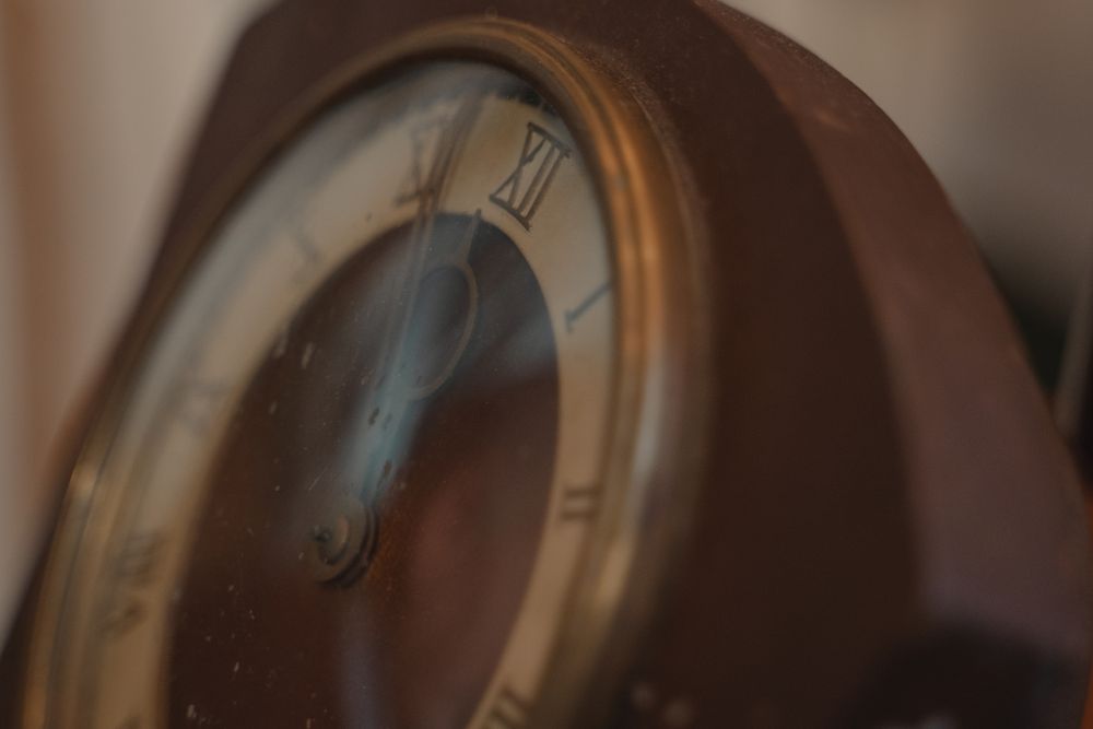 Antique clock dial and hands from a Pompano Beach home