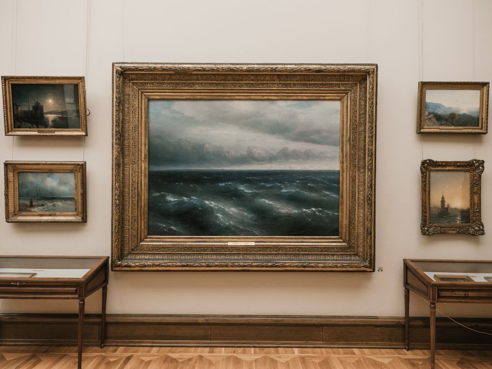Framed landscape painting from a Broward County estate
