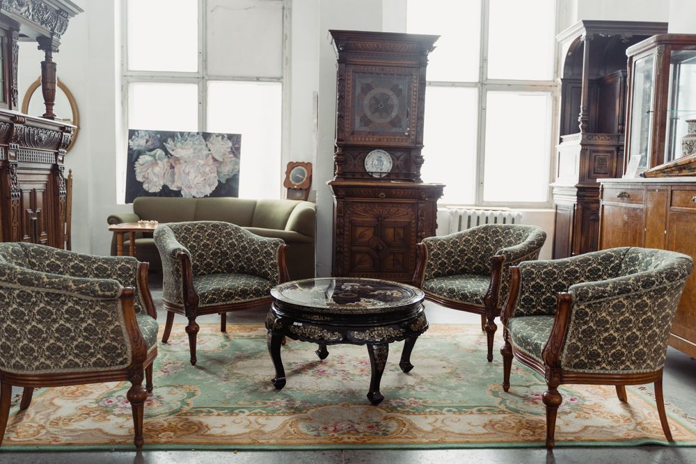 Antique-filled room of a full estate ready for a same-day offer